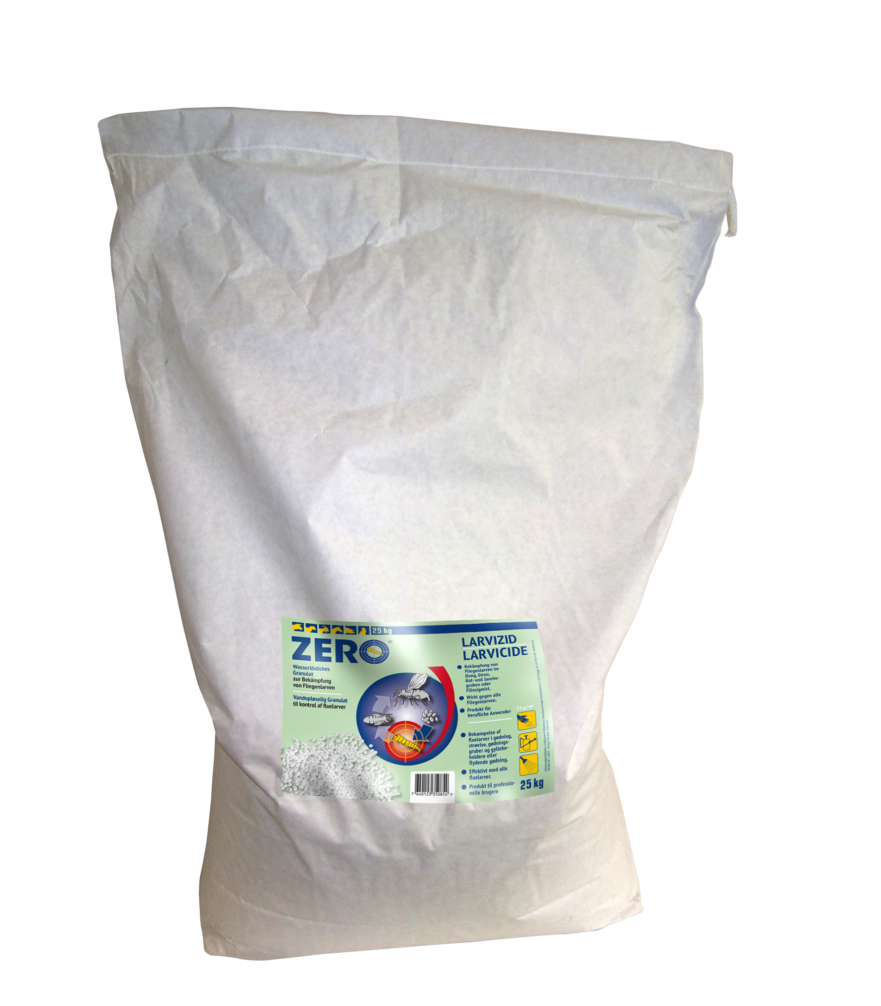 Zero 2% larvicid mod fluelarver, 25 kg.