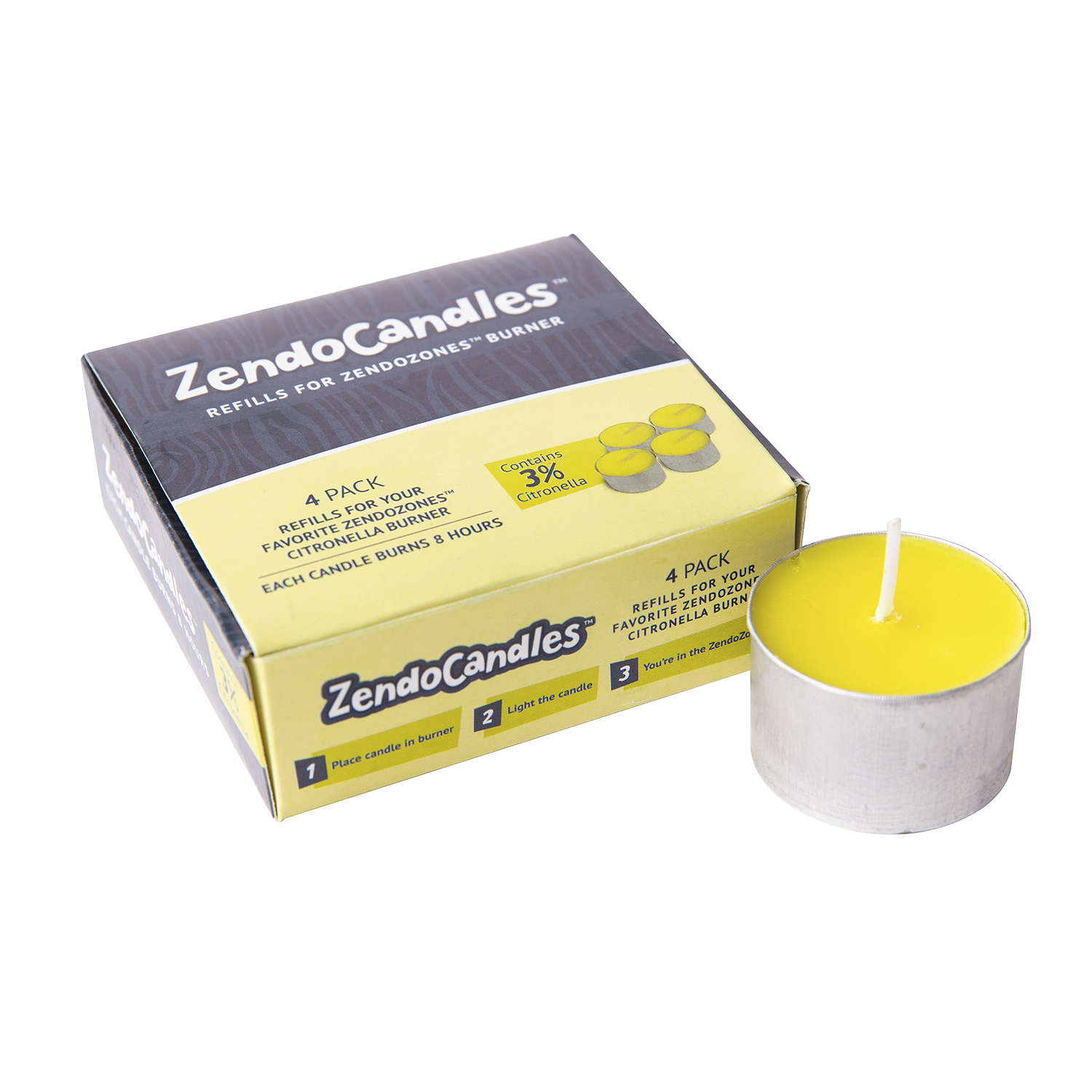 ZendoZones® Citronella lys små, 4-pak