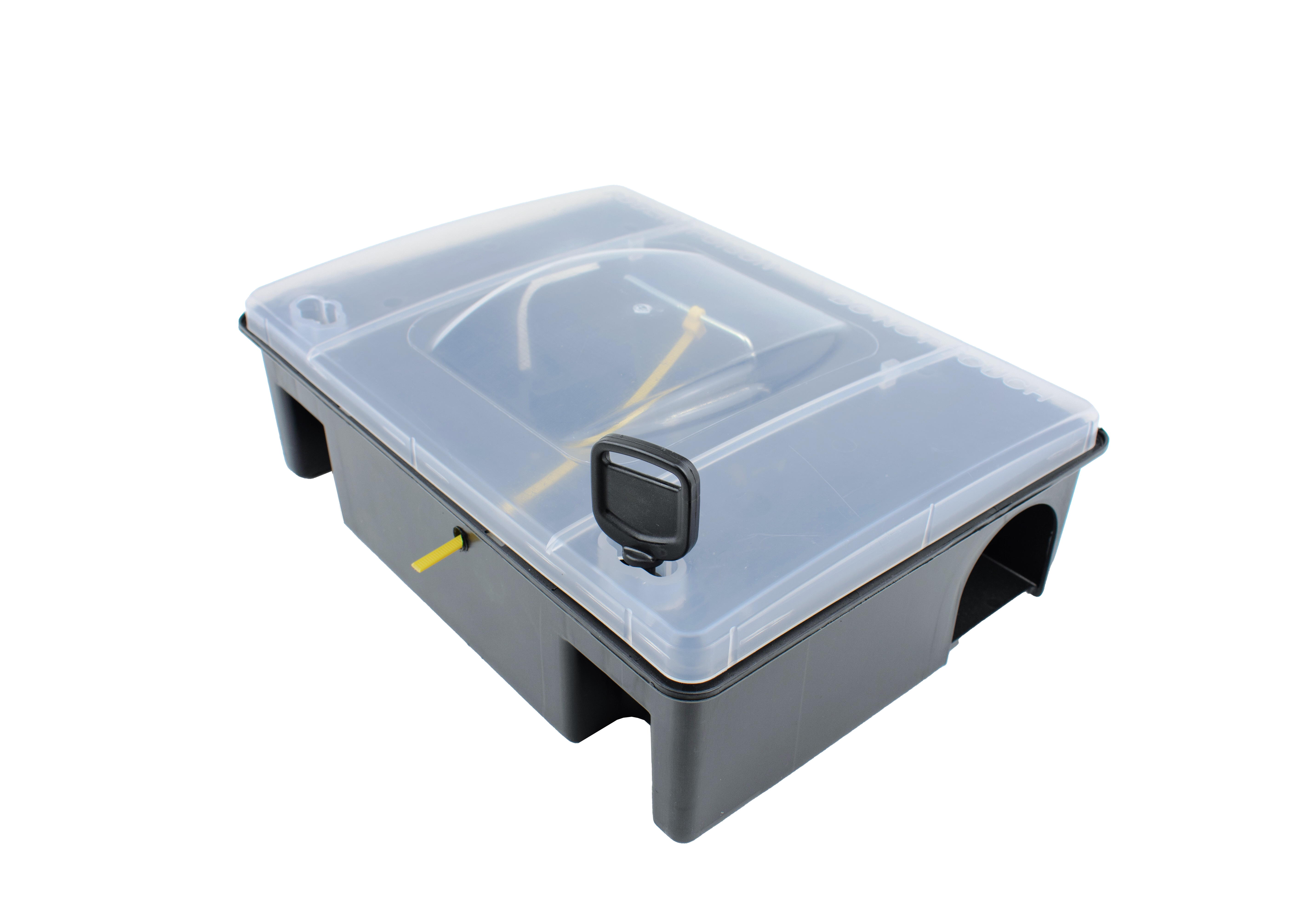 Depot til EUR palle mod Rotter, sort med transparent låg m. fælde og strip