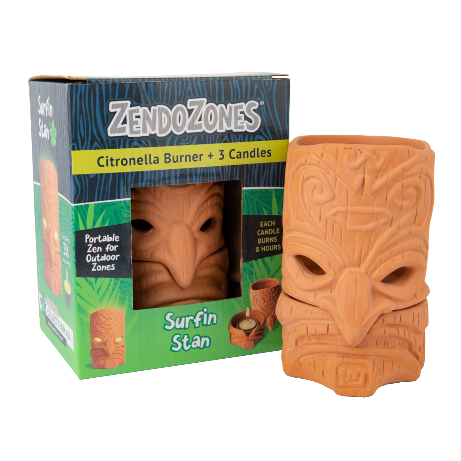 ZendoZones® Lanterne & Citronella lys, Surfin' Stan