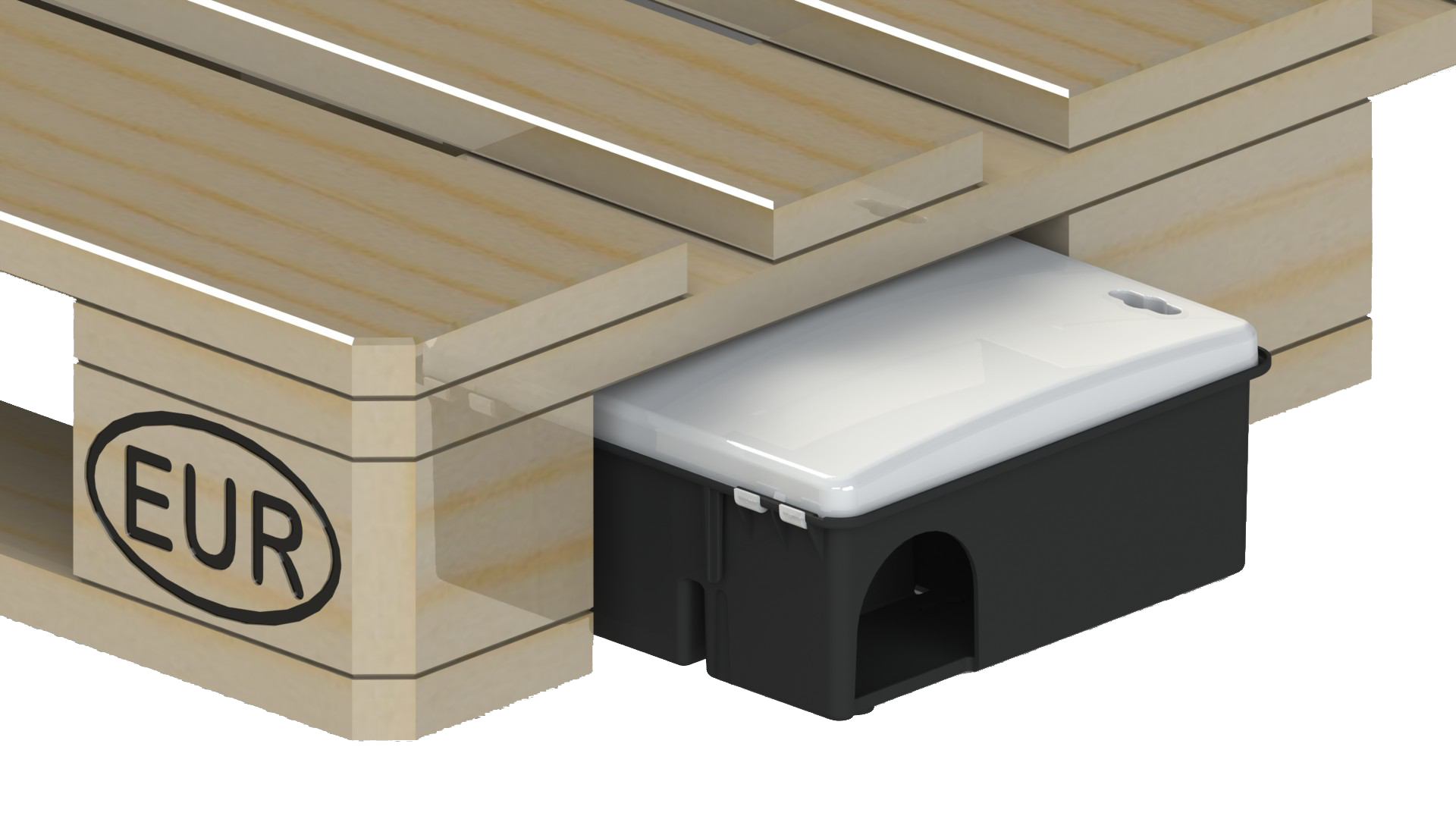 Depot til EUR palle mod Rotter, sort med transparent låg