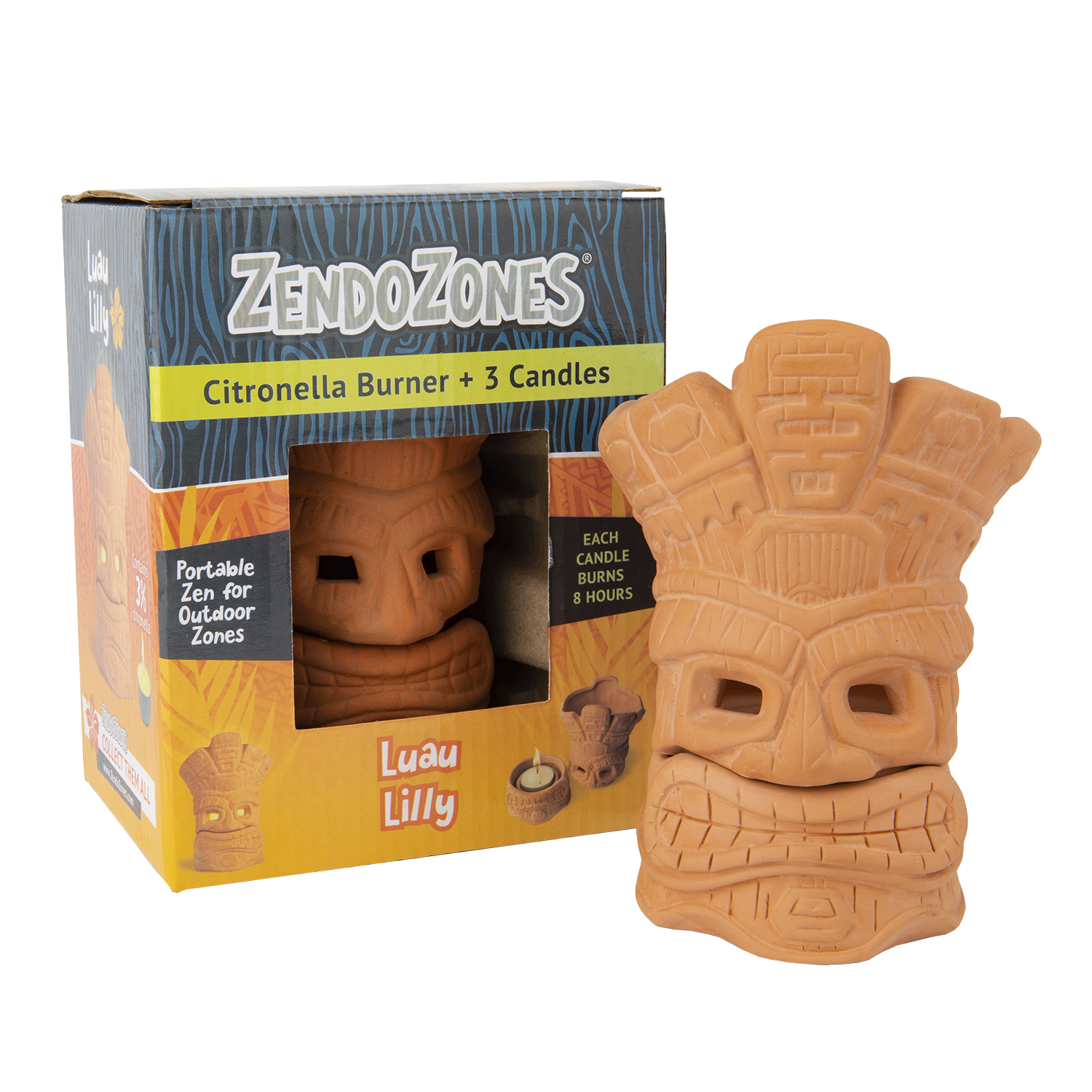 ZendoZones® Lanterne & Citronella lys, Luau Lilly