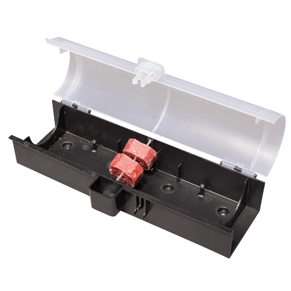 Multifunktionelt tunneldepot mod Rotte, sort med transparent låg