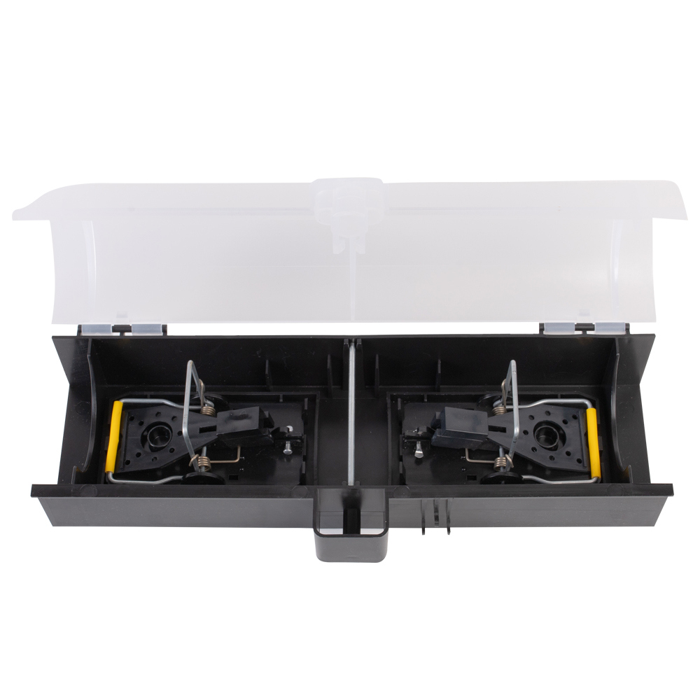 Multifunktionelt tunneldepot mod Rotte, sort med transparent låg